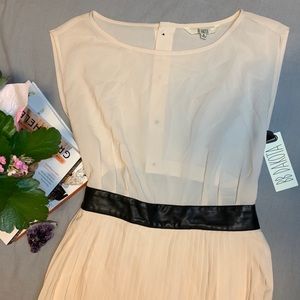 BB Dakota Pleated Skirt Dress • Open Back+Buttons